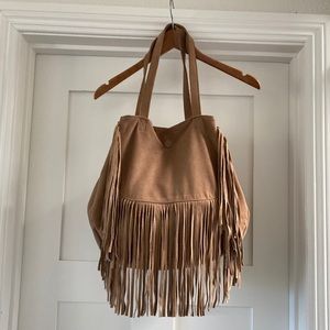 Chico’s Suede Leather Fringed Tote
